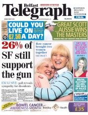  () Newspaper Front Page for 15 April 2013