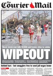 Courier Mail (Australia) Newspaper Front Page for 11 November 2013