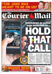 Courier Mail (Australia) Newspaper Front Page for 11 December 2012