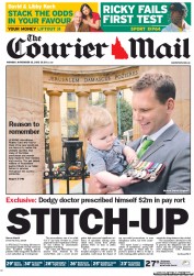 Courier Mail (Australia) Newspaper Front Page for 12 November 2012