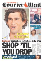 Courier Mail (Australia) Newspaper Front Page for 13 July 2013
