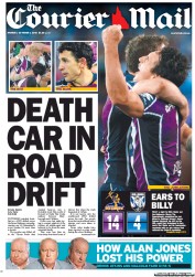 Courier Mail (Australia) Newspaper Front Page for 1 October 2012