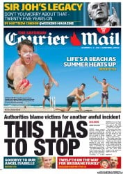 Courier Mail (Australia) Newspaper Front Page for 1 December 2012