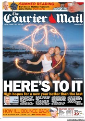 Courier Mail (Australia) Newspaper Front Page for 1 January 2013