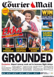 Courier Mail (Australia) Newspaper Front Page for 1 August 2012