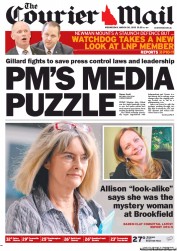 Courier Mail (Australia) Newspaper Front Page for 20 March 2013