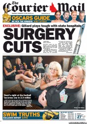 Courier Mail (Australia) Newspaper Front Page for 21 February 2013
