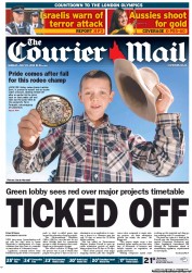 Courier Mail (Australia) Newspaper Front Page for 23 July 2012