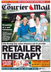 Courier Mail (Australia) Newspaper Front Page for 24 December 2012