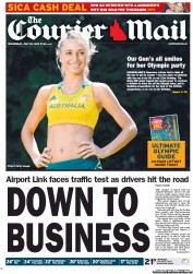 Courier Mail (Australia) Newspaper Front Page for 25 July 2012