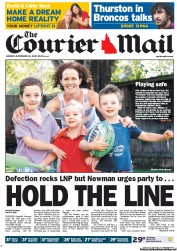 Courier Mail (Australia) Newspaper Front Page for 26 November 2012
