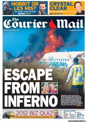 Courier Mail (Australia) Newspaper Front Page for 27 December 2012