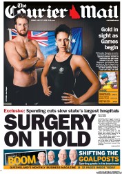 Courier Mail (Australia) Newspaper Front Page for 27 July 2012