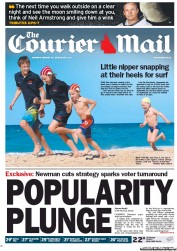 Courier Mail (Australia) Newspaper Front Page for 27 August 2012