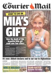 Courier Mail (Australia) Newspaper Front Page for 29 October 2013