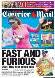 Courier Mail (Australia) Newspaper Front Page for 29 December 2012