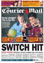 Courier Mail (Australia) Newspaper Front Page for 2 July 2012