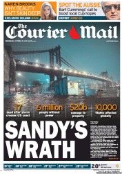 Courier Mail (Australia) Newspaper Front Page for 31 October 2012