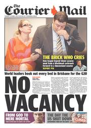 Courier Mail (Australia) Newspaper Front Page for 3 October 2013