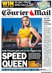 Courier Mail (Australia) Newspaper Front Page for 6 August 2012