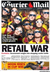 Courier Mail (Australia) Newspaper Front Page for 7 November 2012