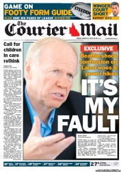 Courier Mail (Australia) Newspaper Front Page for 8 March 2013