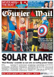 Courier Mail (Australia) Newspaper Front Page for 9 July 2012