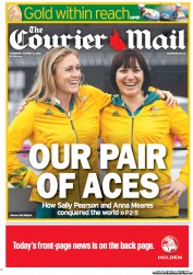 Courier Mail (Australia) Newspaper Front Page for 9 August 2012