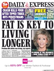 Daily Express (UK) Newspaper Front Page for 10 February 2015