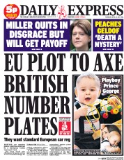 Daily Express Newspaper Front Page (UK) for 10 April 2014