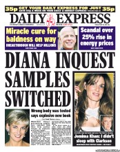 Daily Express (UK) Newspaper Front Page for 10 May 2011