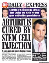Daily Express (UK) Newspaper Front Page for 10 July 2012