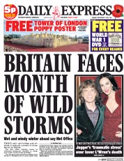 Daily Express Newspaper Front Page (UK) for 11 November 2014
