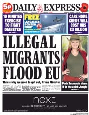 Daily Express (UK) Newspaper Front Page for 11 November 2015
