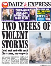 Daily Express (UK) Newspaper Front Page for 11 December 2014