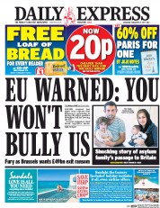Daily Express (UK) Newspaper Front Page for 11 February 2017