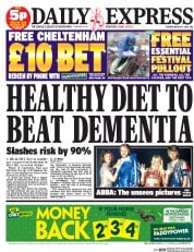 Daily Express Newspaper Front Page (UK) for 11 March 2014