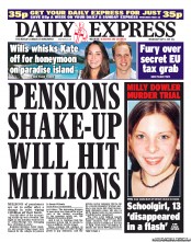 Daily Express (UK) Newspaper Front Page for 11 May 2011