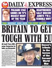 Daily Express Newspaper Front Page (UK) for 11 May 2015