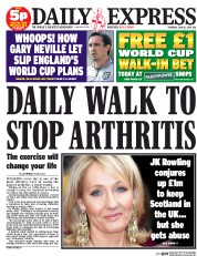Daily Express Newspaper Front Page (UK) for 12 June 2014
