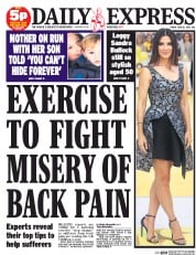 Daily Express (UK) Newspaper Front Page for 12 June 2015