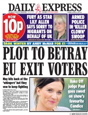 Daily Express (UK) Newspaper Front Page for 13 October 2016