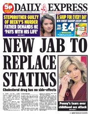 Daily Express (UK) Newspaper Front Page for 13 November 2015