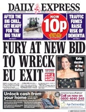 Daily Express (UK) Newspaper Front Page for 13 February 2017