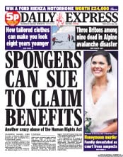 Daily Express (UK) Newspaper Front Page for 13 July 2012