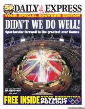 Daily Express (UK) Newspaper Front Page for 13 August 2012