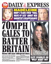 Daily Express Newspaper Front Page (UK) for 13 September 2013