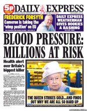 Daily Express Newspaper Front Page (UK) for 14 December 2012
