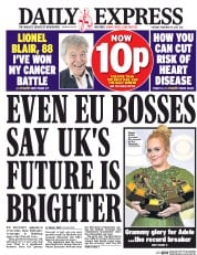 Daily Express (UK) Newspaper Front Page for 14 February 2017