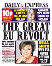 Daily Express Newspaper Front Page (UK) for 14 May 2013